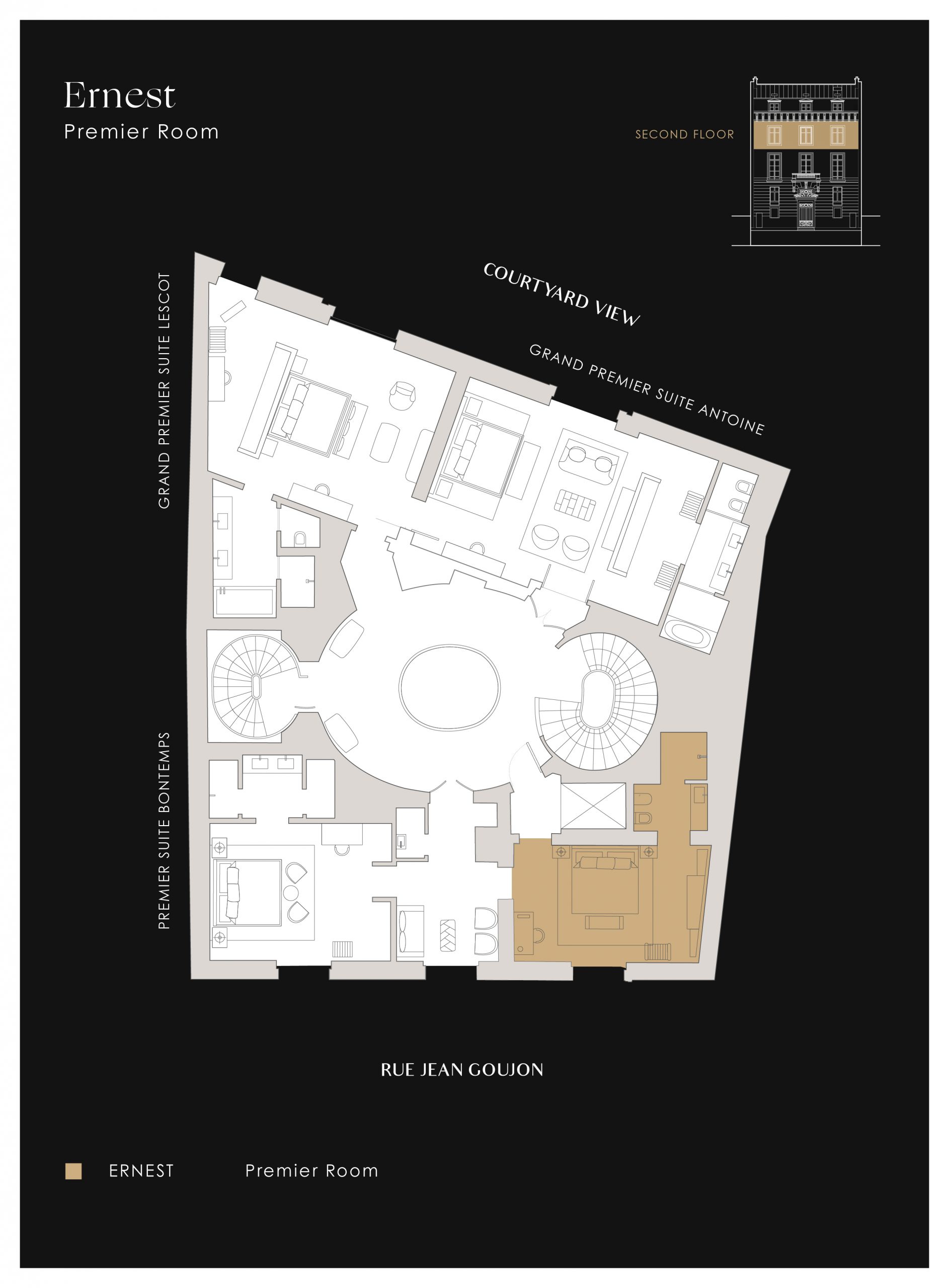 Plan of apartment Ernest